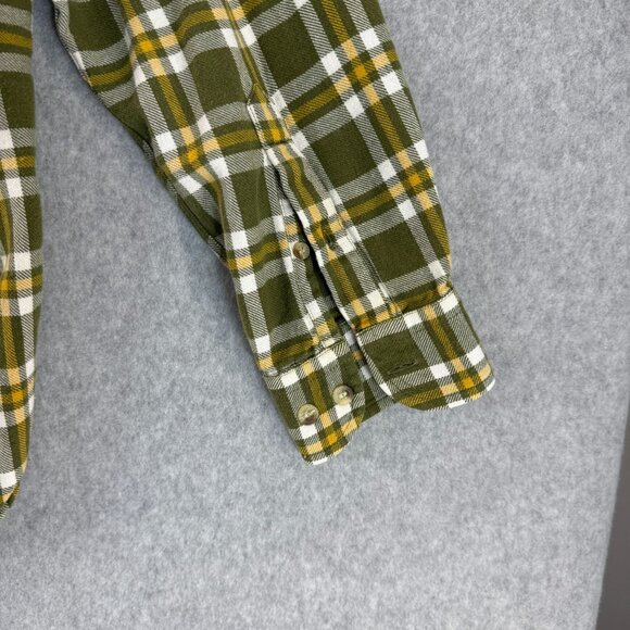 Beretta Mens Collared Button-Up Shirt Green Yellow Plaid Long Sleeve Size L / XL - Picture 6 of 11